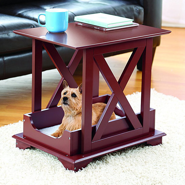 Winston Porter Allgood Pet Bed End Table with Removable Fleece Cushion